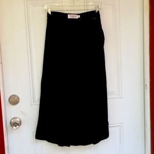 Talbots Black Velvet Pleated Lined Midi Skirt 8P